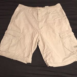White cargo shorts